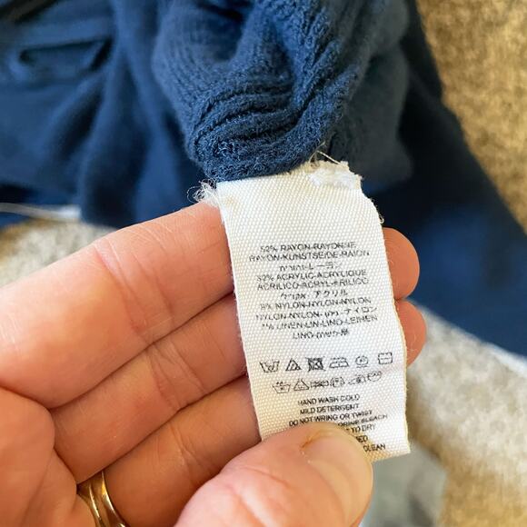 Free People Blue Criss Cross Sweater Size Small - Picture 6 of 6